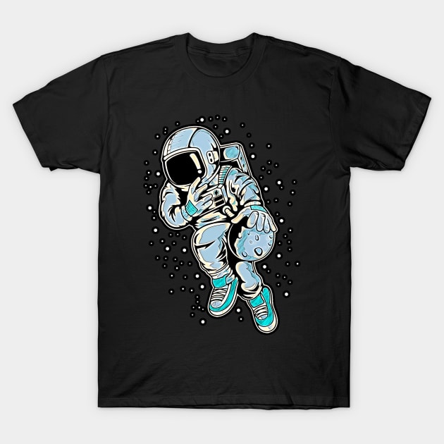 Astronaut Basketball 2 • Funny And Cool Sci-Fi Cartoon Drawing Design Great For Any Occasion And For Everyone T-Shirt by TeesHood